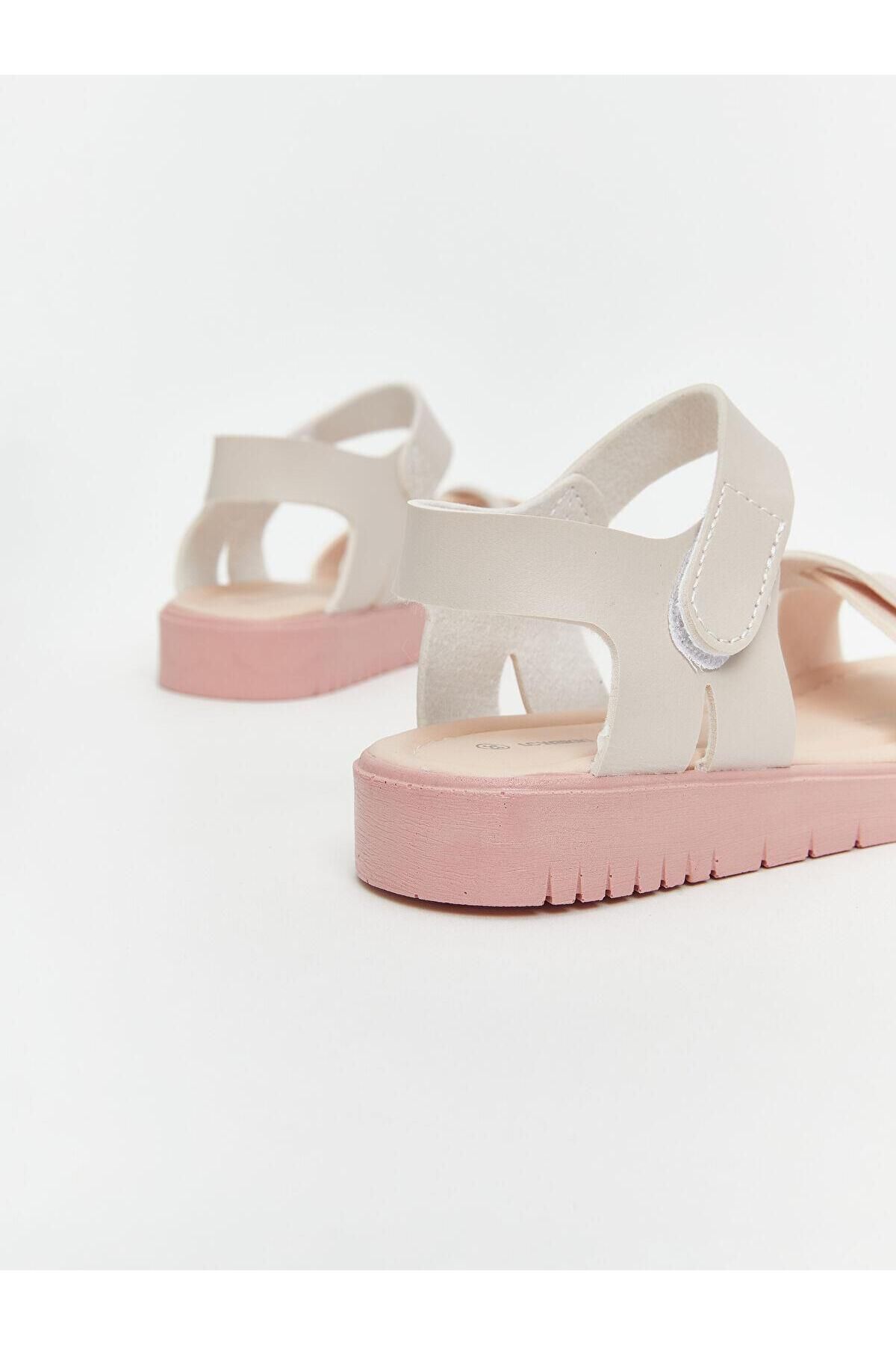 LC Waikiki-Lcw Steps Cross Strap Velcro Girls' Sandals 5