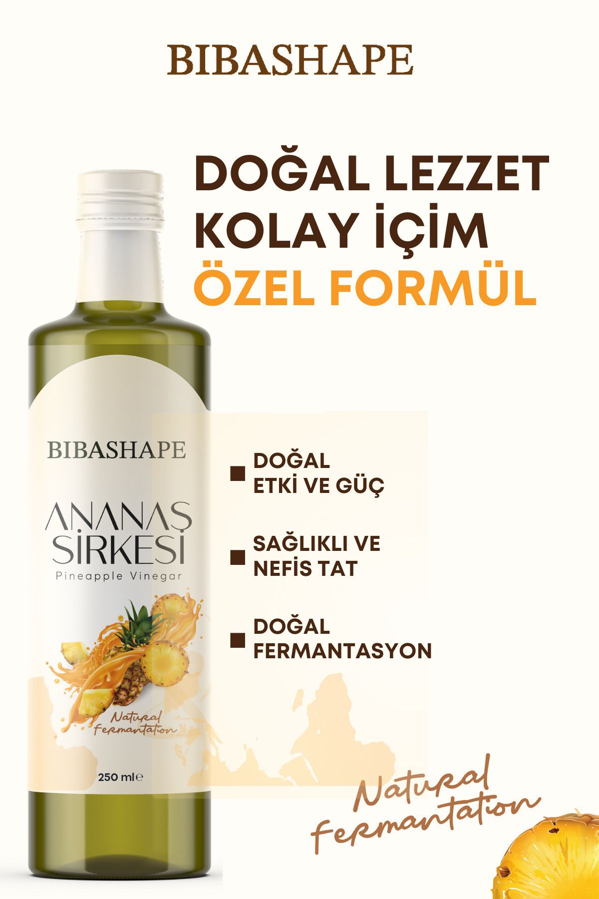 Doğal Fermantasyon Detox Ananas Sirkesi Pineapple Vinegar 250 ml – Katkısız, %100 Doğal&sağlıklı
