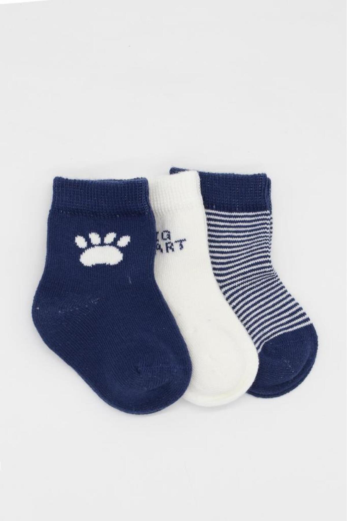 نیسِیورلد بیستایل جورابهای پنبهای شانه شده ۳ عددی BS10110 نیلی