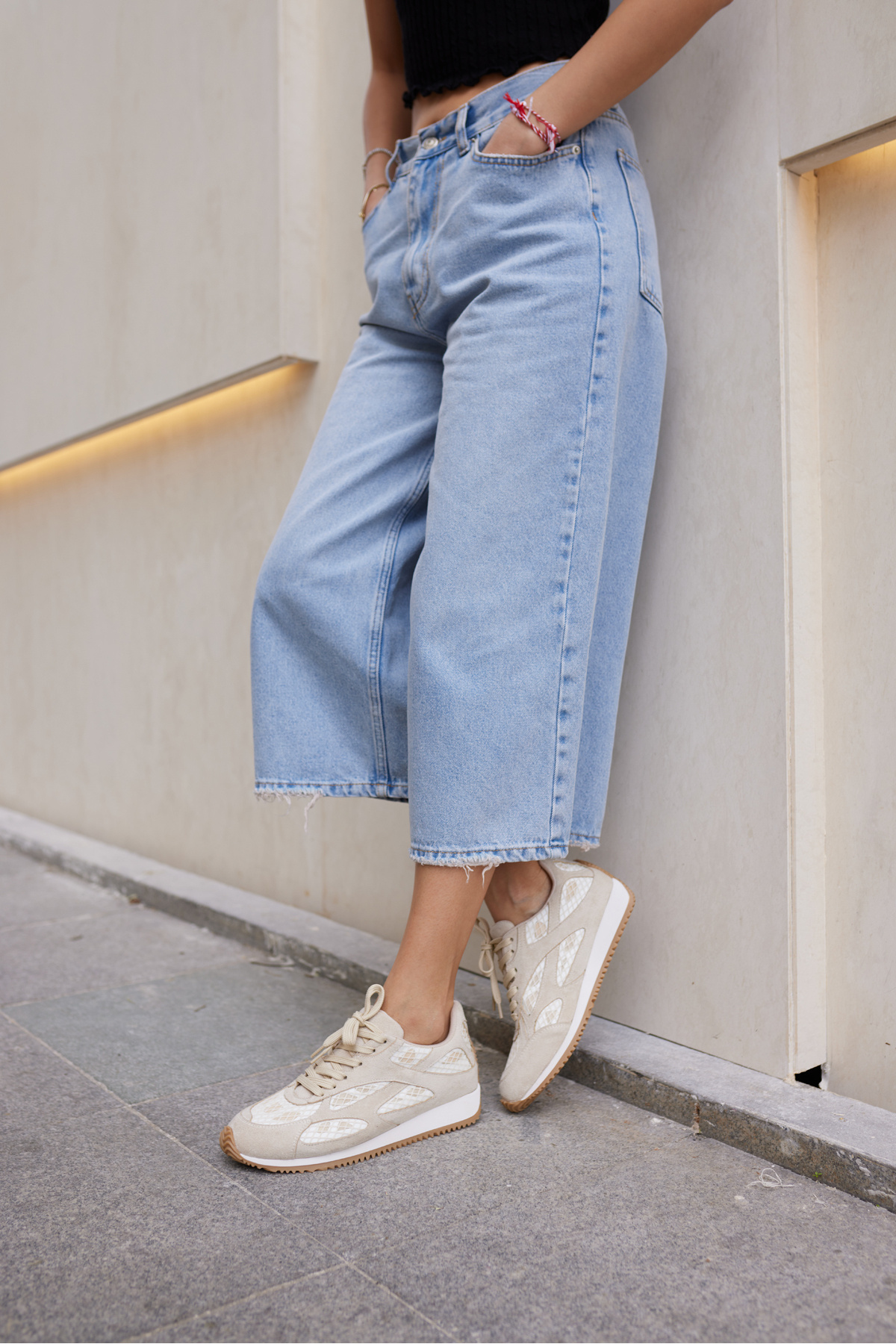 ANGELİNA JONES  TALİSCA KADIN BEJ BAGCIKLI SNEAKER - Görsel 4