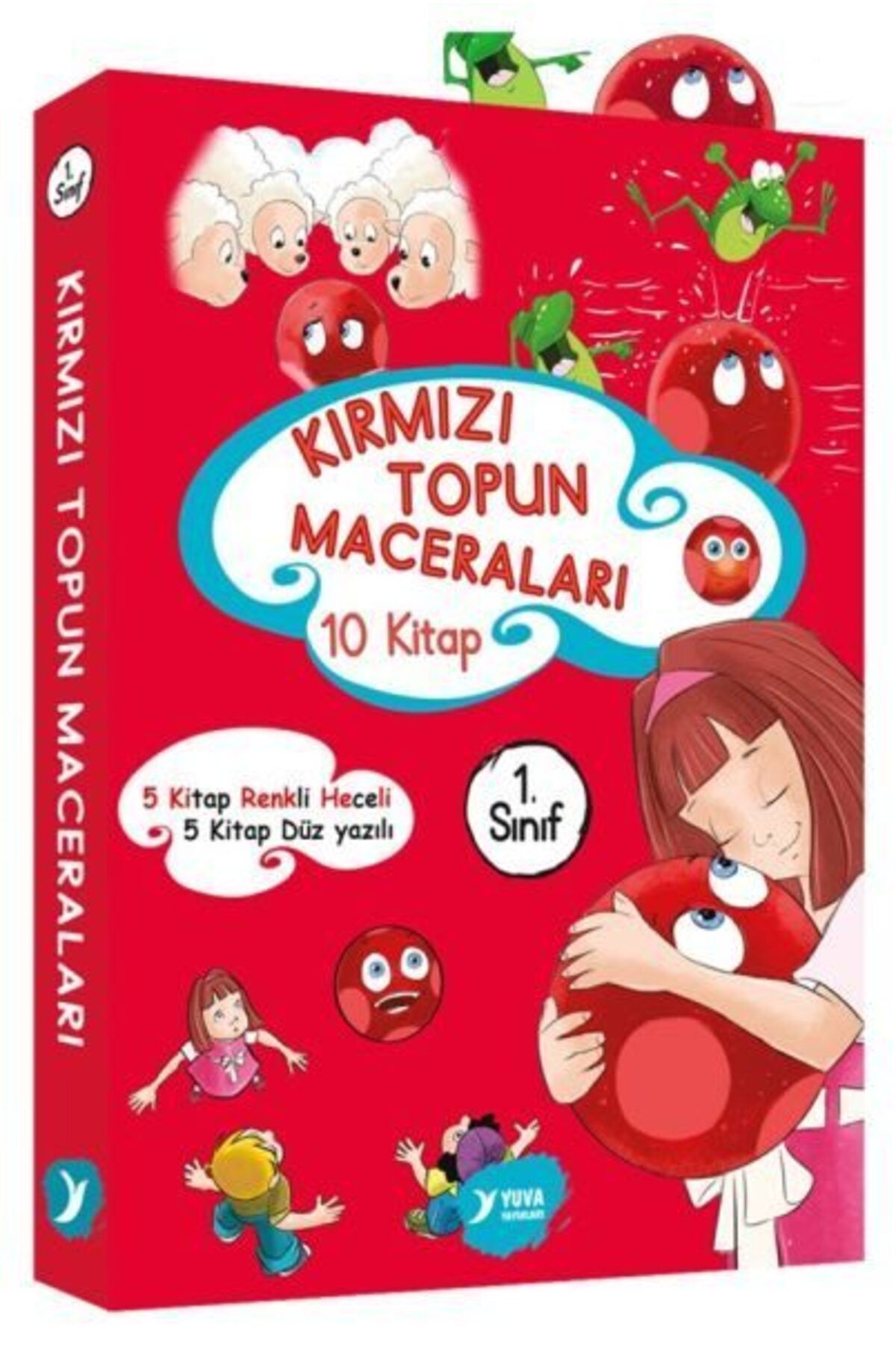 Destek Yayınları Kırmızı Topun Maceraları 1 Sınıf Renkli Heceli Düz Yazı 10 Kitap