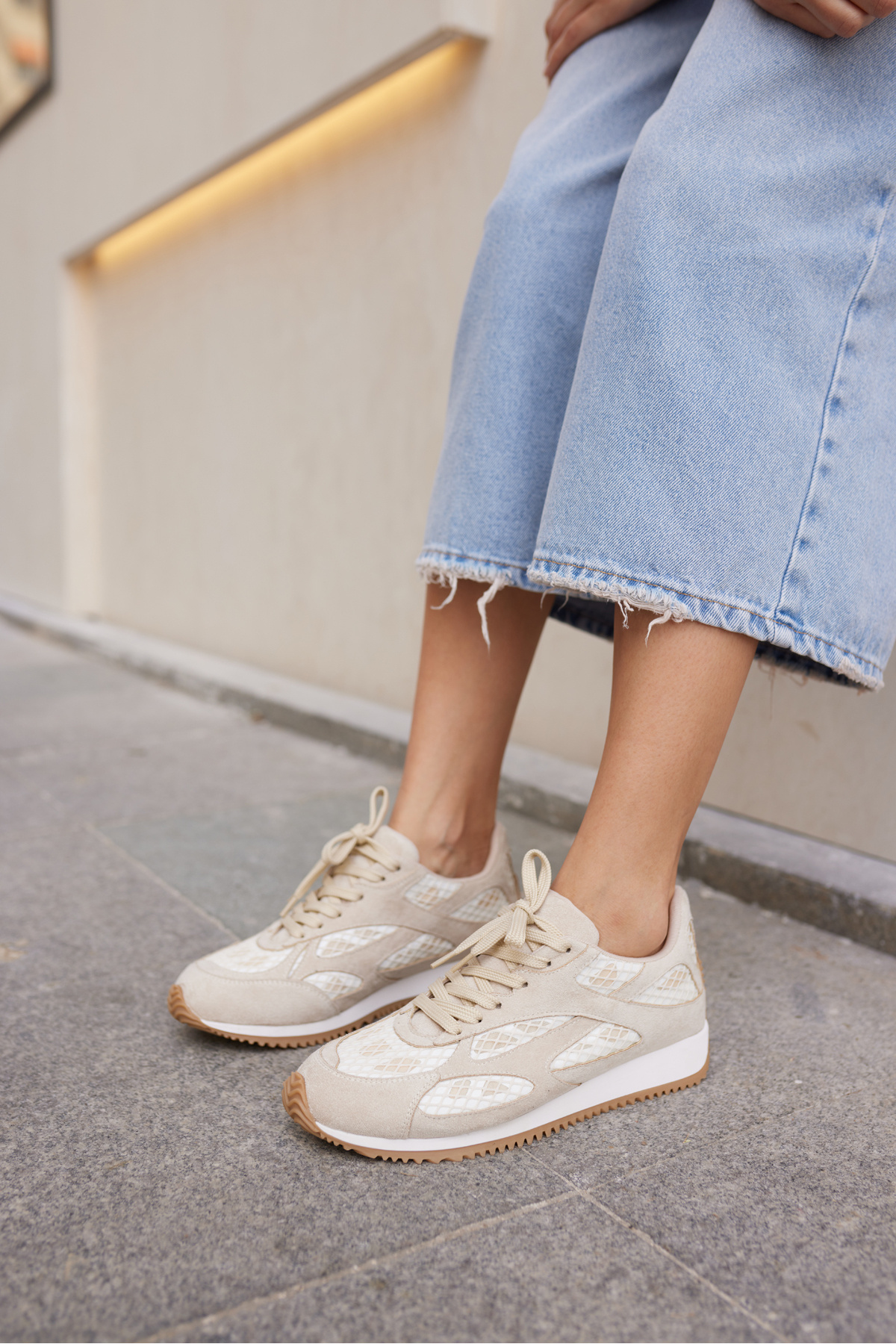 ANGELİNA JONES  TALİSCA KADIN BEJ BAGCIKLI SNEAKER - Görsel 2