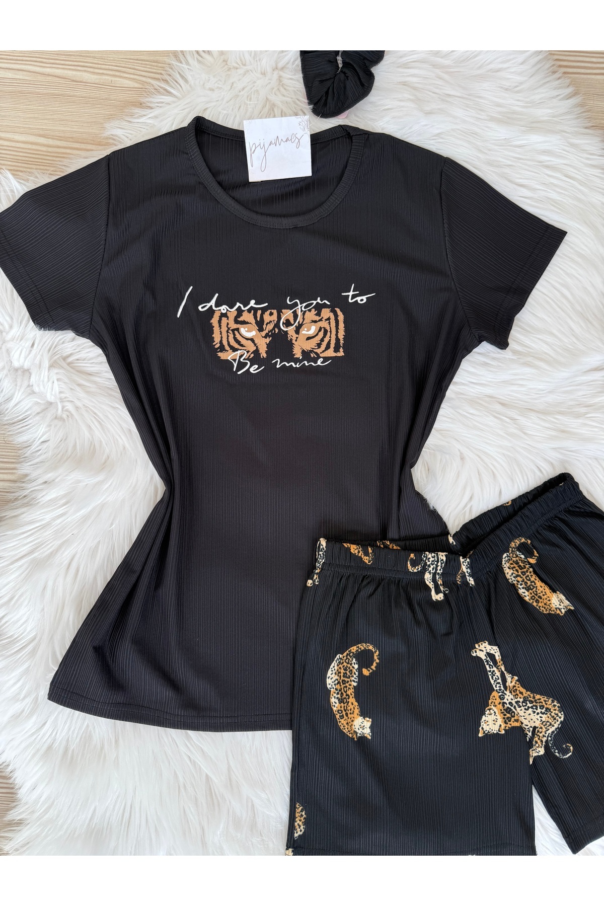 Pijamacs-SET PIJAMA PEGASUS CU PANTOR SORRT CU IMPRIMARE LEOPARD NEGRU 5