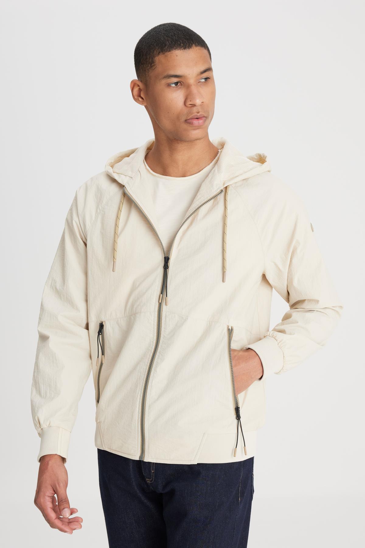 Lee Regular Fit Normal Kesim Kapüşonlu Taş Rengi Mont Ceket görsel 7
