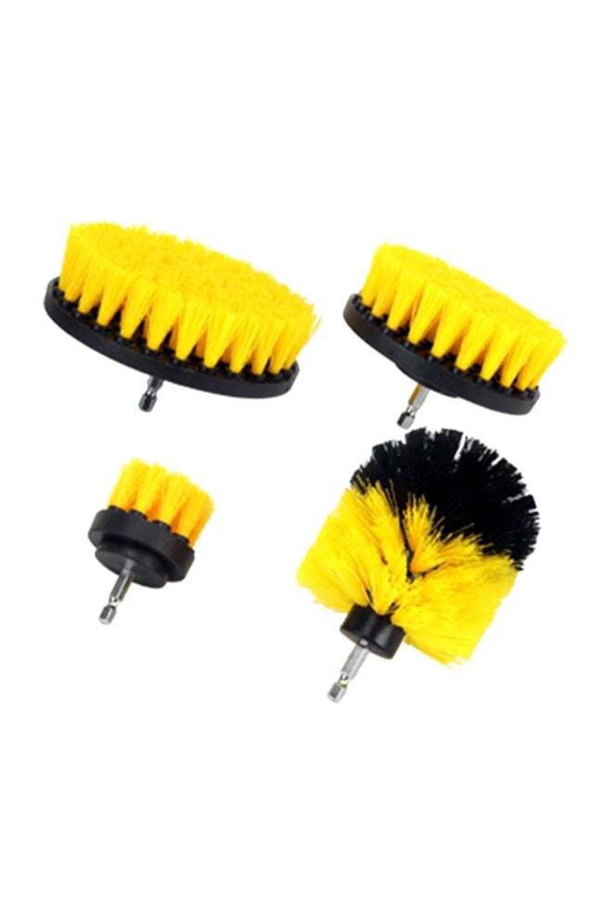 Generic-3-Piece Tile Grout Power Scrubber Drill Brush Tub Yellow/Black 1