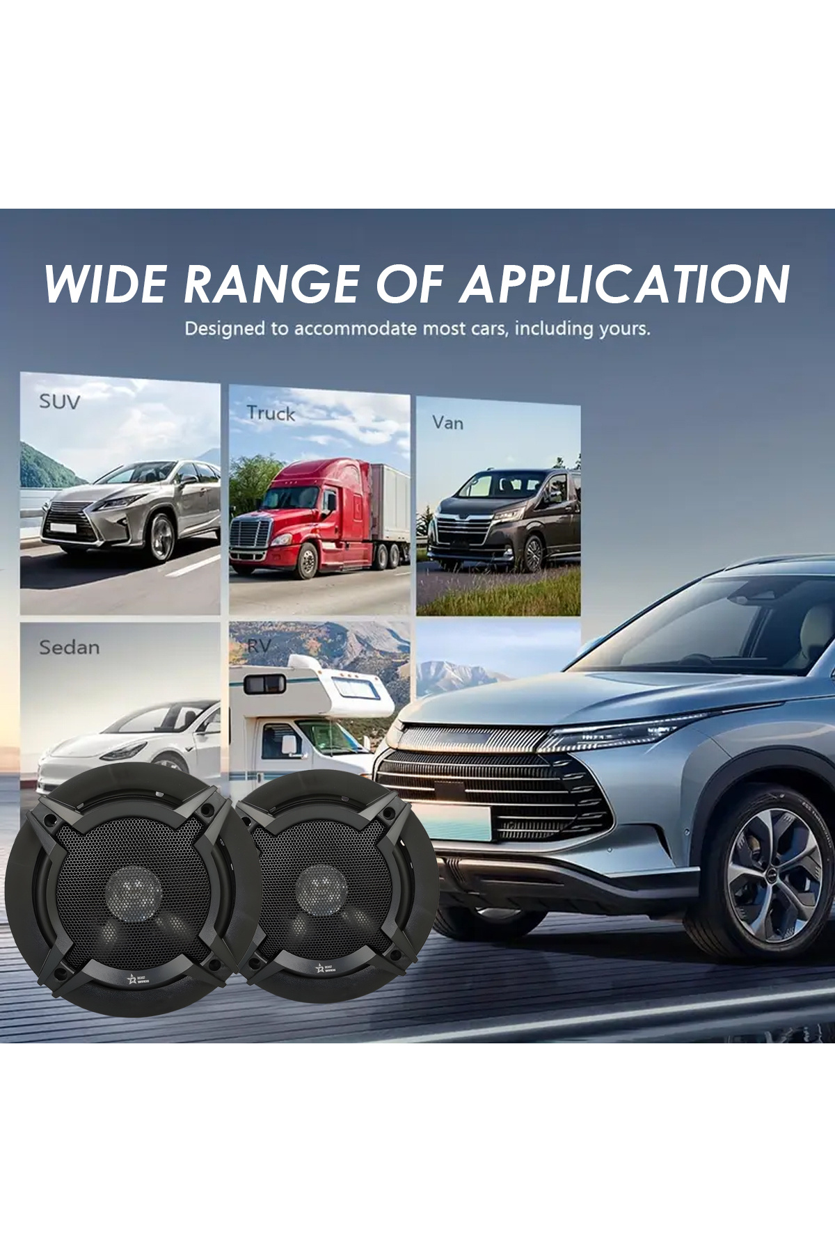 ROAD WINNERS-Dual Cone 6 Inch Car Speakers 300W Mega Bass Surround Sound Audio System - RW-161 7
