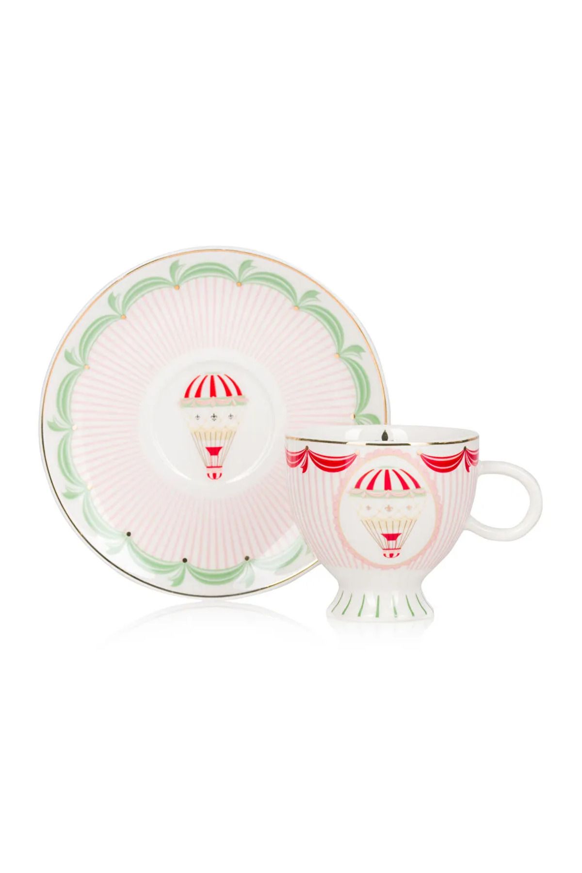 LC Waikiki-Lcw Home Mixed Printed 2-Person Porcelain Coffee Cup Set 5