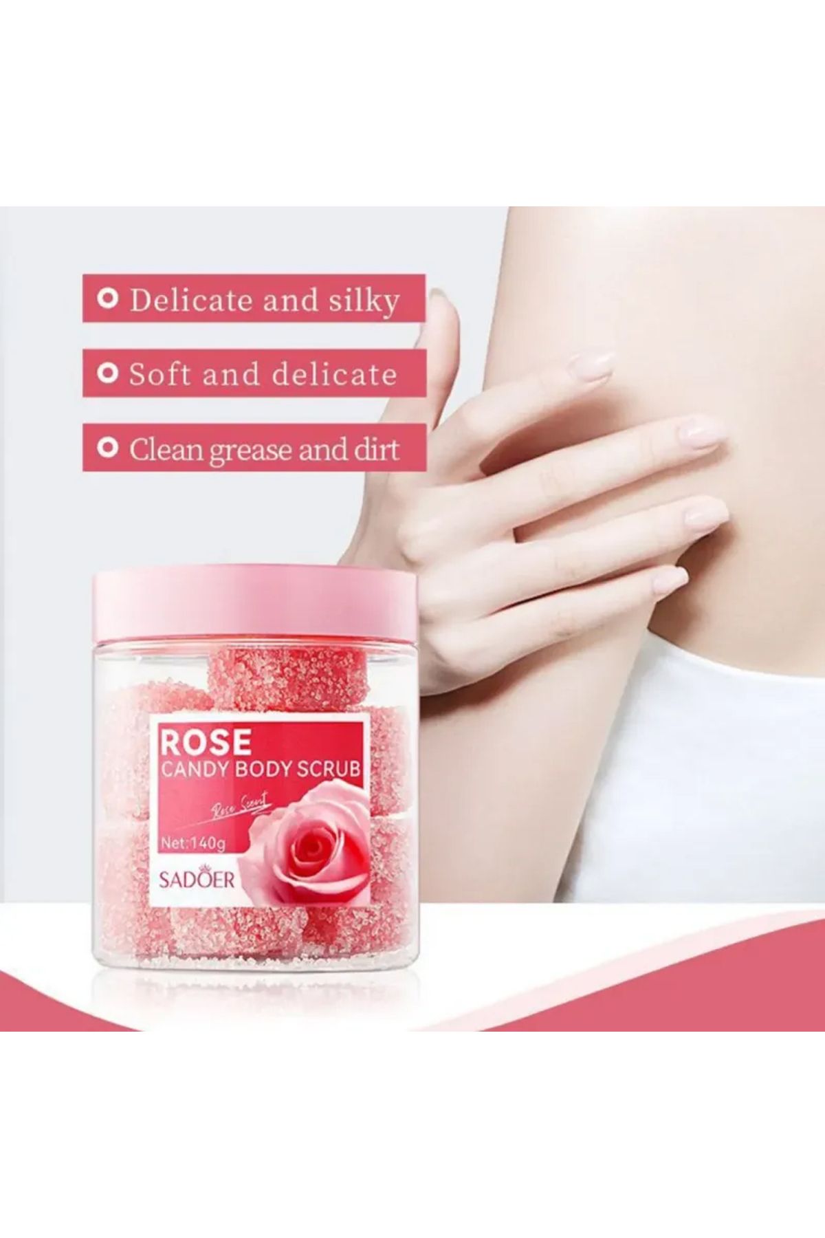 SADOER-Candy Body Scrub With An Exfoliating Texture That Leaves The Skin Soft And Refreshed, 140 Grams 7