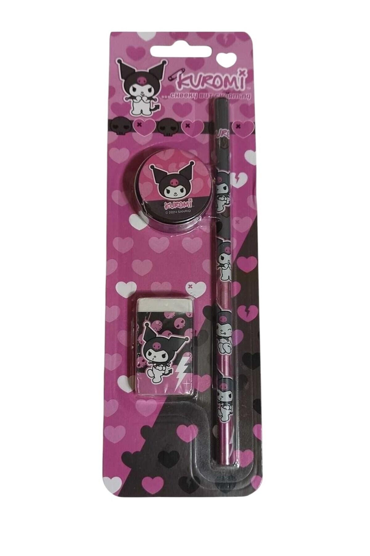 GENC DIJITAL BASKI KUROMİ 3lü Kalem Silgi Kalemtraş Seti