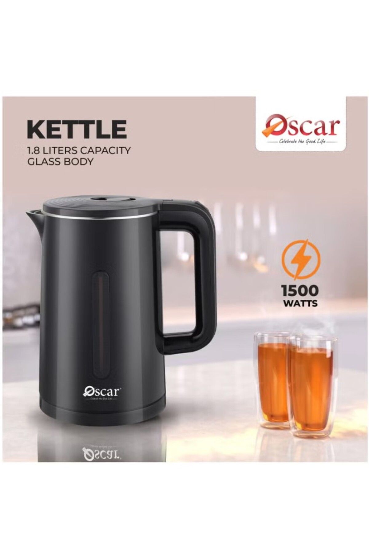 Oscar-Electric Kettle 1.8l Capacity ,anti Dry Burning Function Durable And Efficient For Home - Okt18lsbk 3