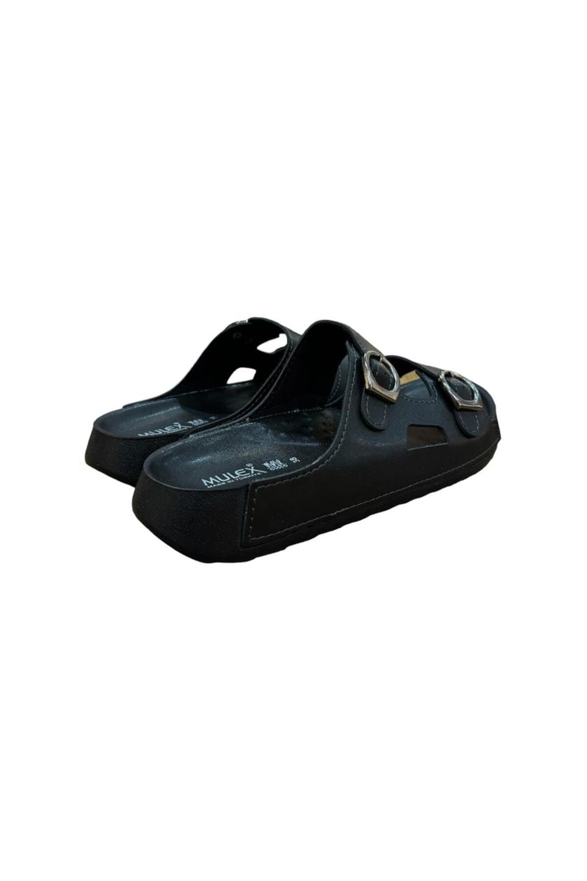 Liger-Papuci de damă anatomici confortabili - curea dublă, cataramă, negru 4