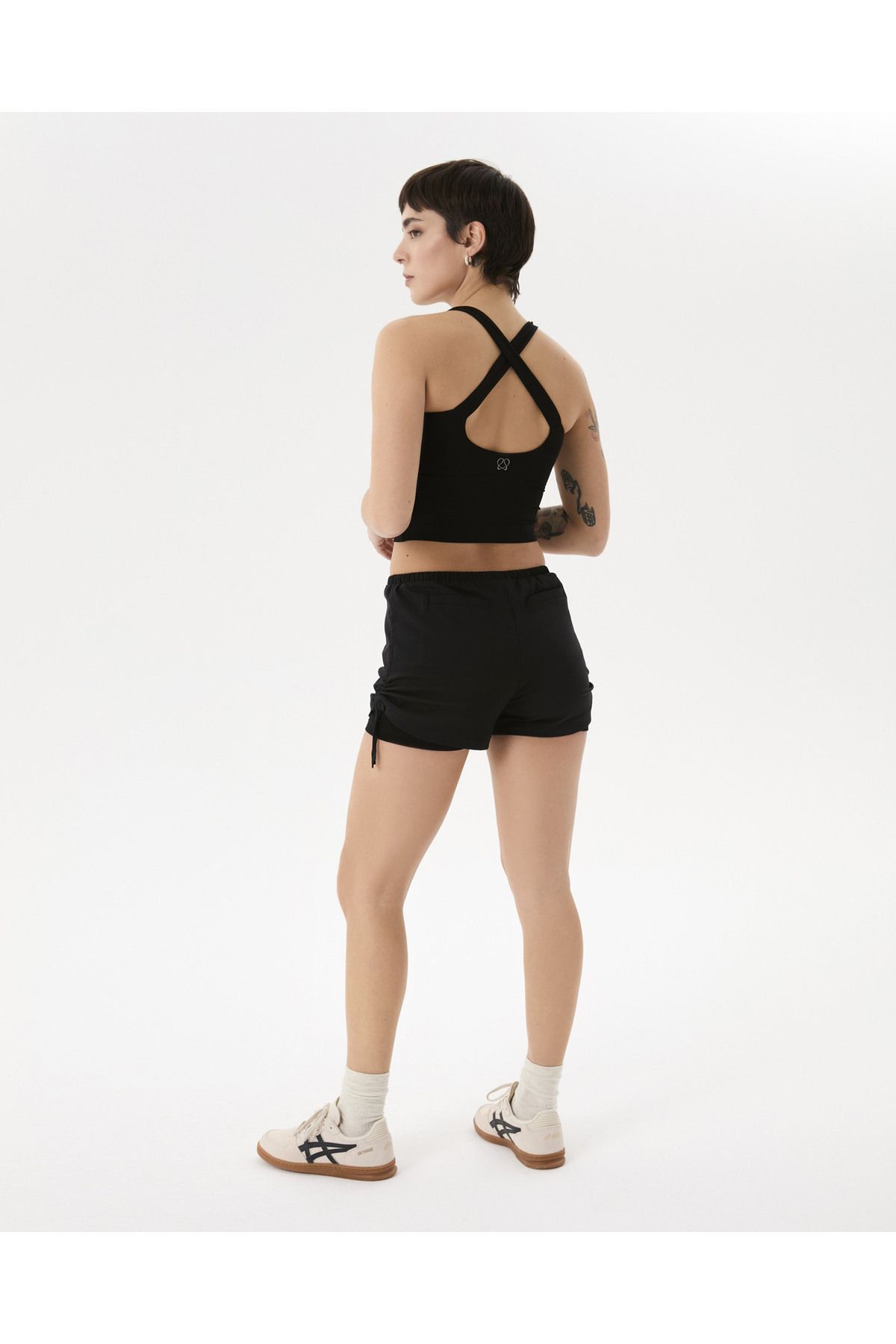 Ayma Active-Black Double Layer Drawstring Shorts 8