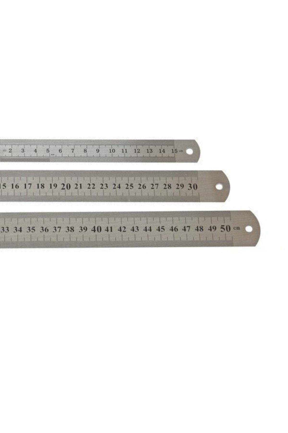 KRAF-Steel Ruler Set 3 Pieces with cm and Inc Measurements (15-30-50cm) 1