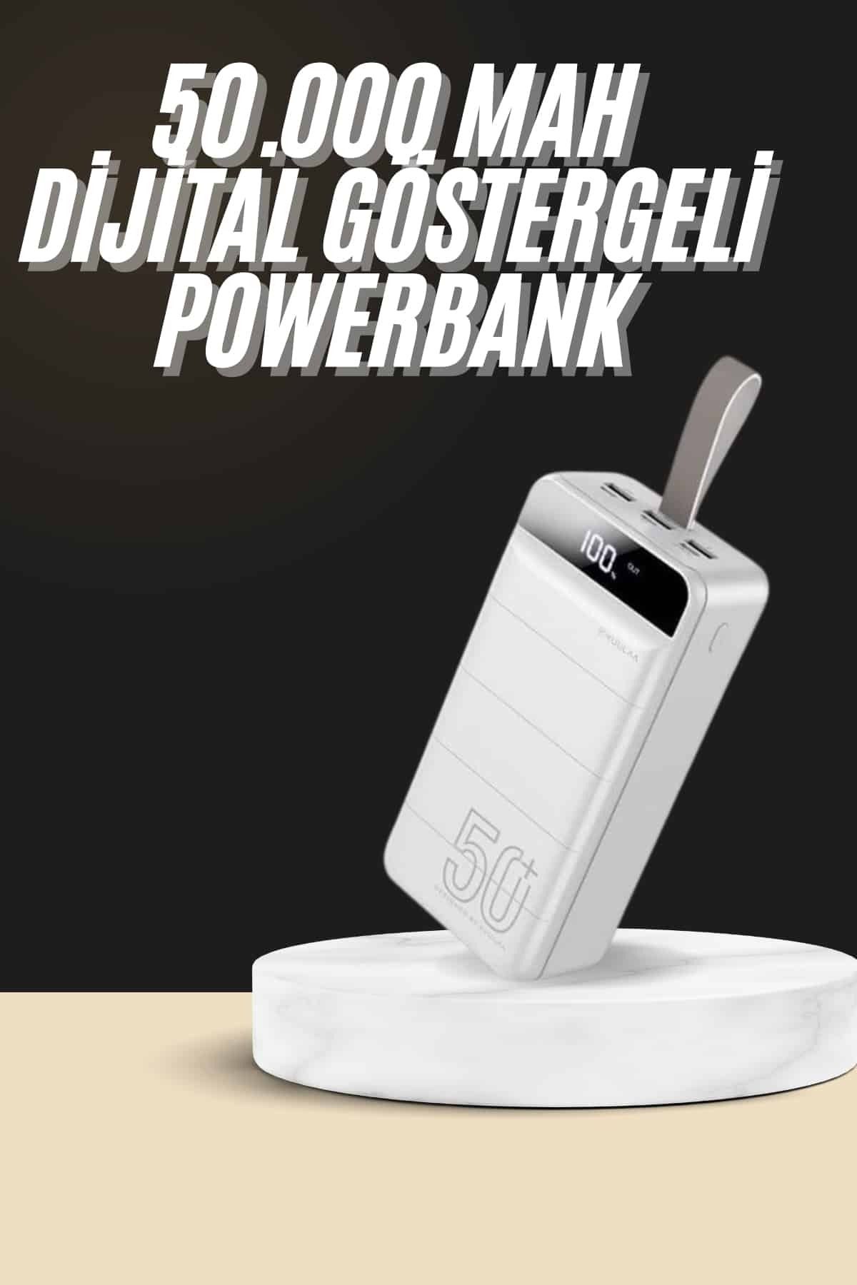 teknodayım Hızlı Taşınabilir 50.000 Mah Powerbank Led Ekran Android ve İOS Uyumlu