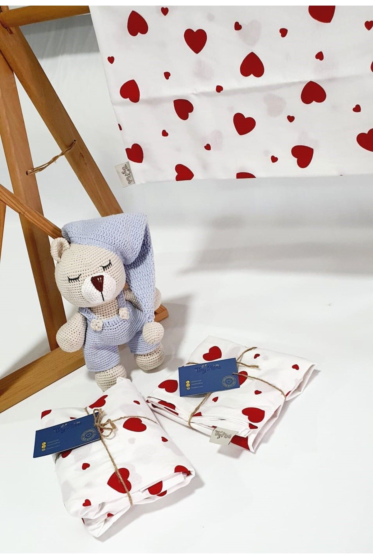 tiny plans-Heart Pattern Elastic Single Sheet Pillowcase Set 5