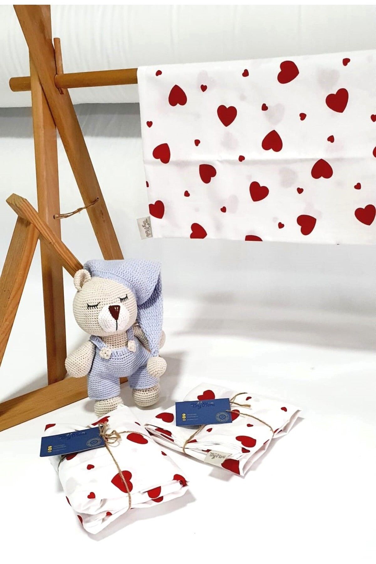 tiny plans-Heart Pattern Elastic Single Sheet Pillowcase Set 8