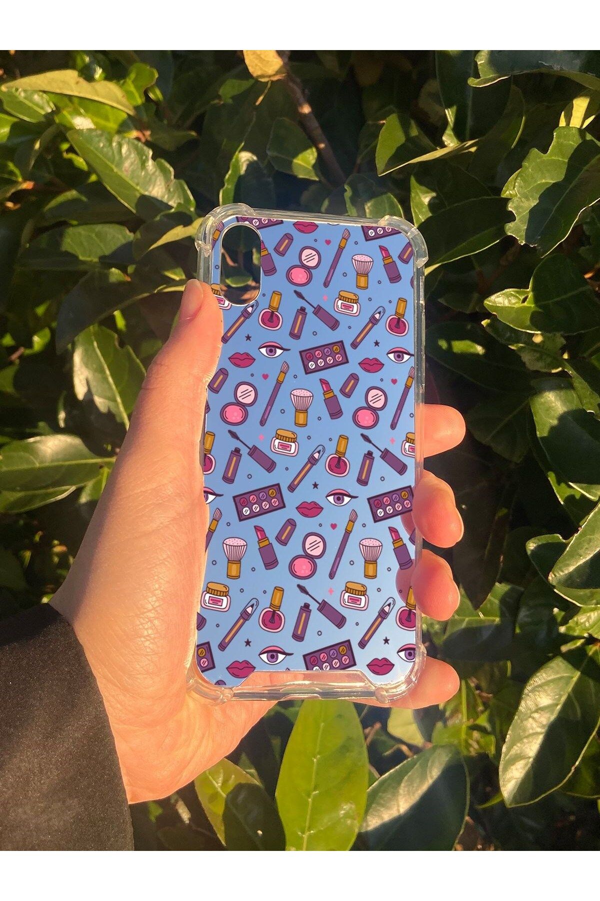 blueb İphone XS Uyumlu Aynalı Makyaj Desenli Darbe Kamera Korumalı Silikon Telefon Kılıfı