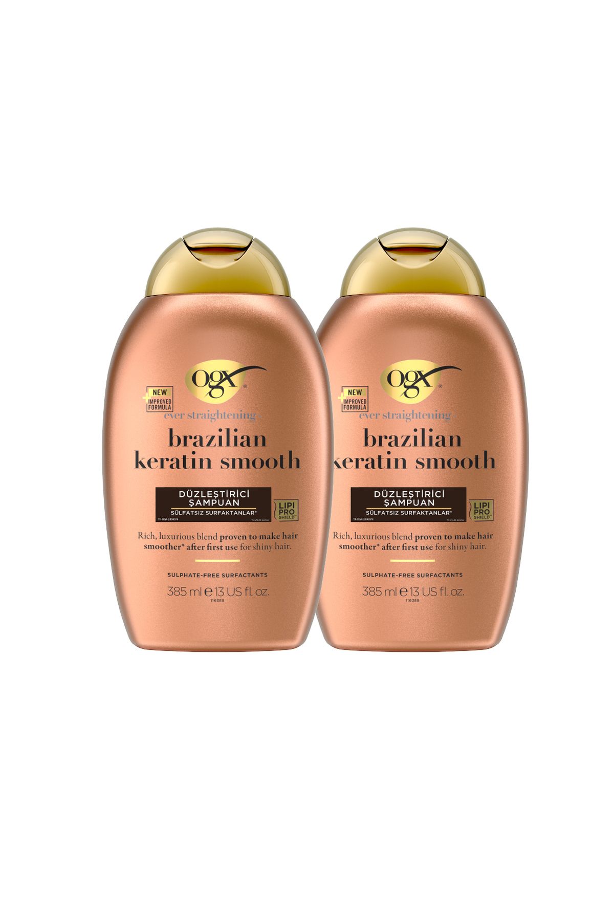 OGX-385 ml 2-Piece Brazilian Keratin Smooth Sulfate-Free Straightening Shampoo Set 2