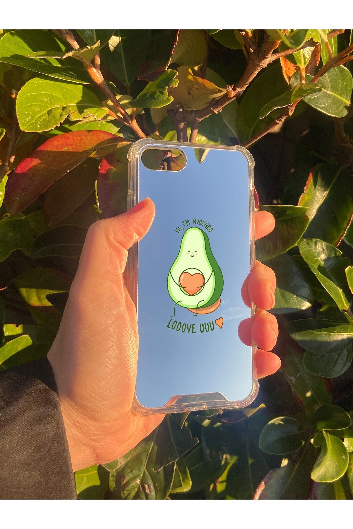 mivento İphone 7 Uyumlu Aynalı Love You Desenli Darbe Kamera Korumalı Silikon Telefon Kılıfı