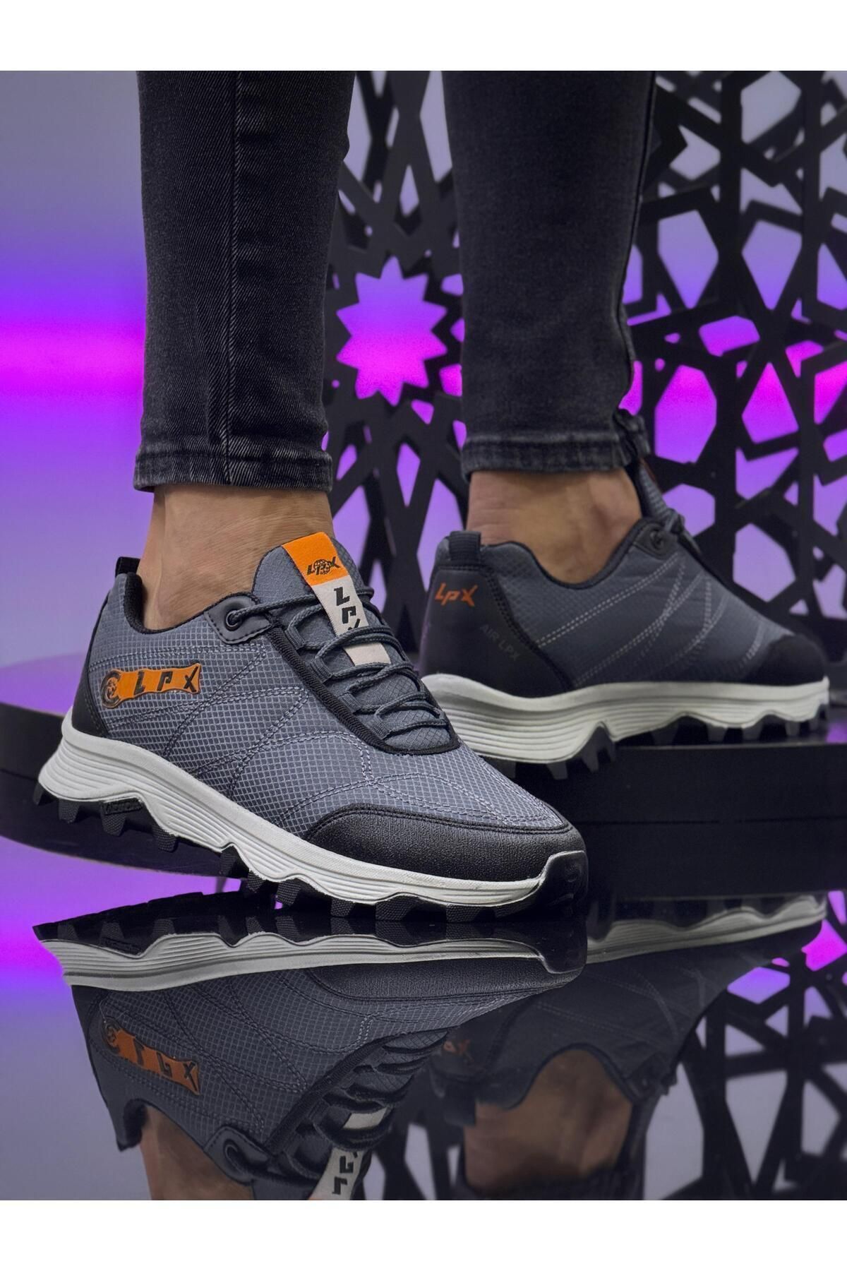 BİKAJOO Erkek Gri Paraşüt Su Geçirmez Günlük Ortopedik Rahat Kışlık Sneaker BKJ1048