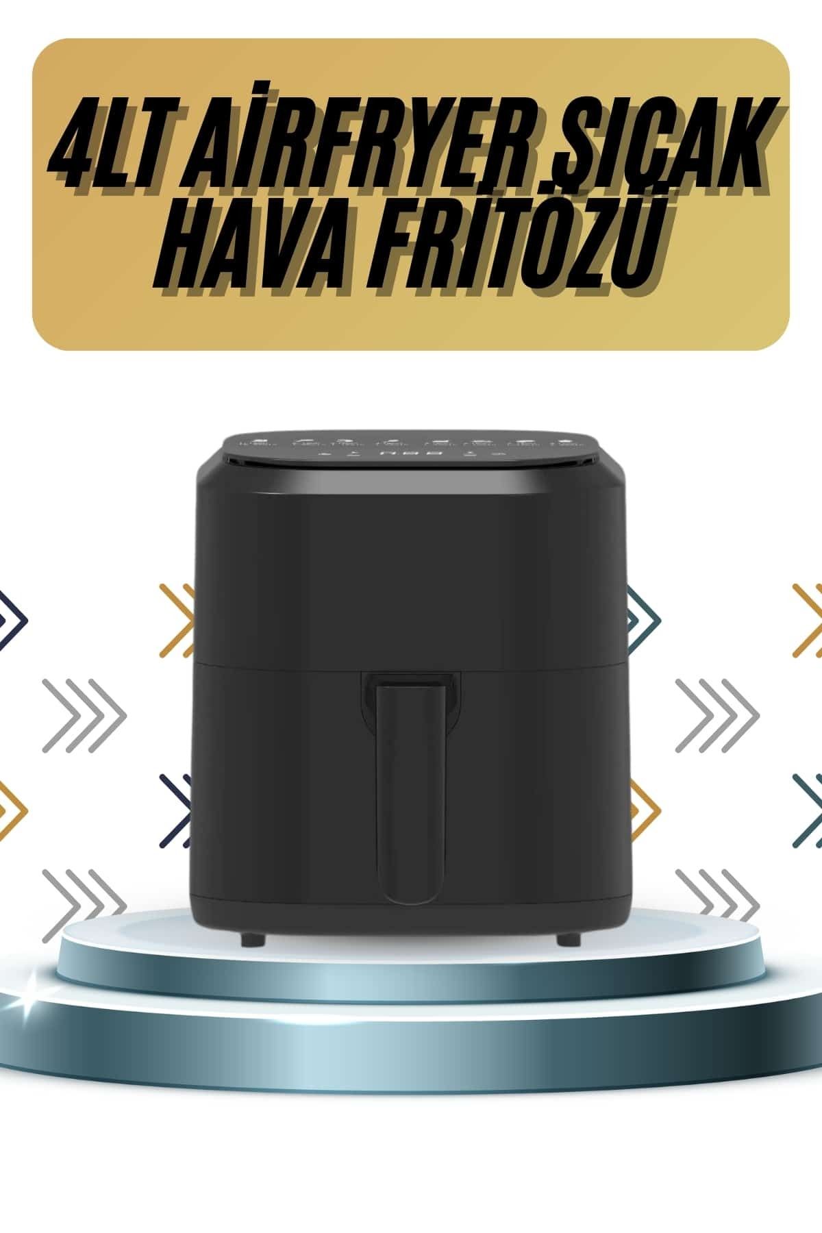 ASTRALTECH 4L Airfryer Hazneli Hava Fritözü Yağsız Fritöz Taşınabilir Fırın İşlevi Gören Pratik