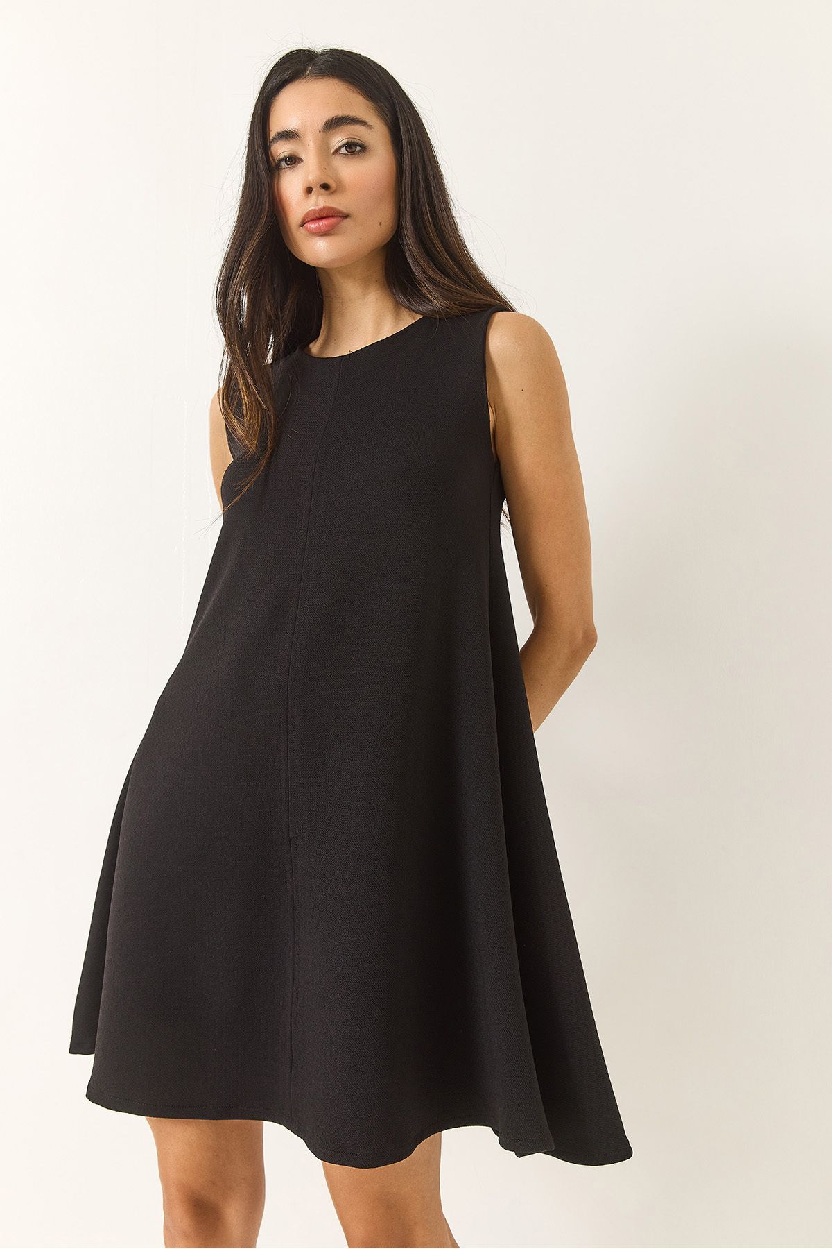 Bianco Lucci-Rochie de vară țesută cu clopoței cu bretele și fermoar ascuns 60283185 4