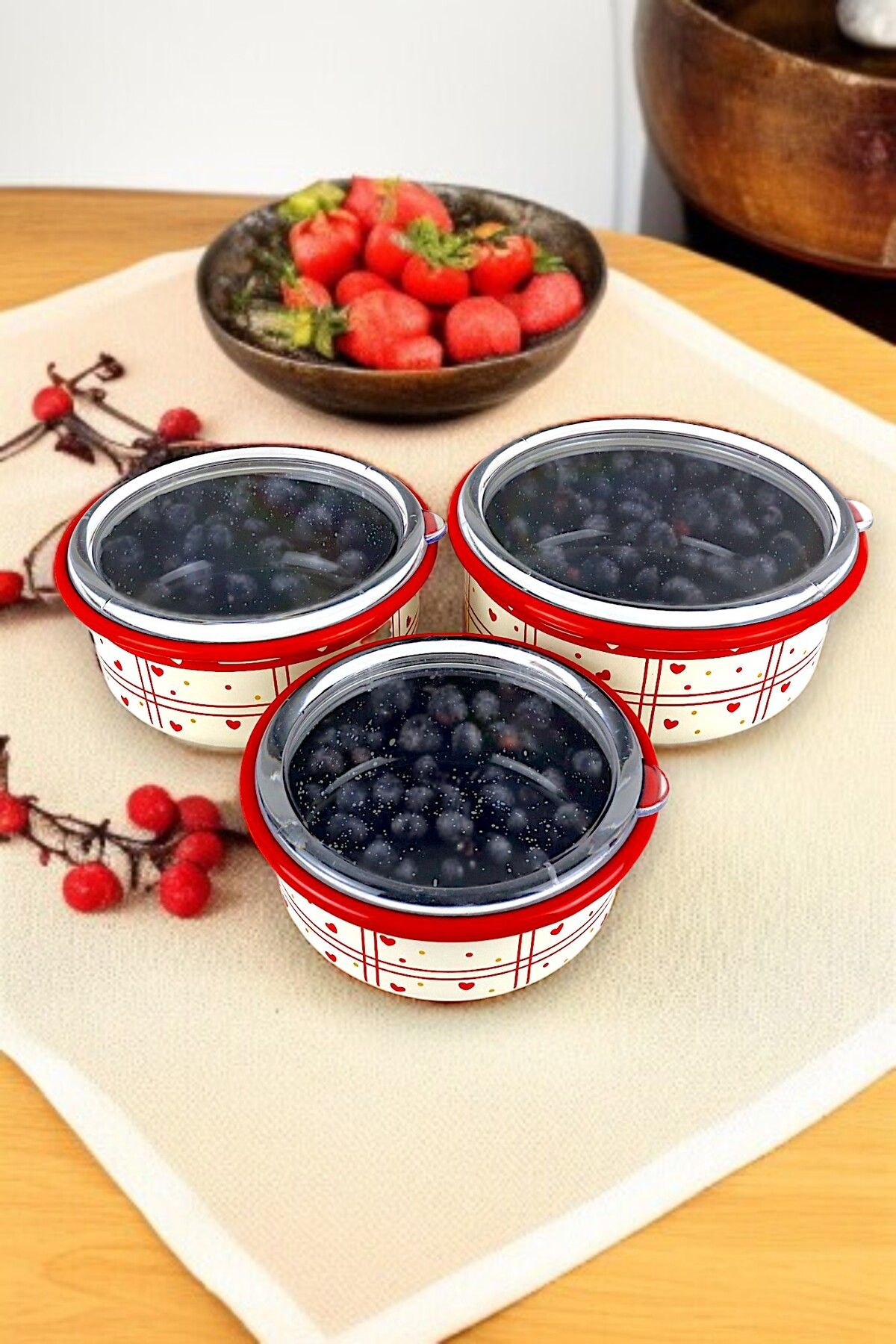 İnci Emaye-No. 14 - 16 - 18 Enameled Storage Container Set of 3 3
