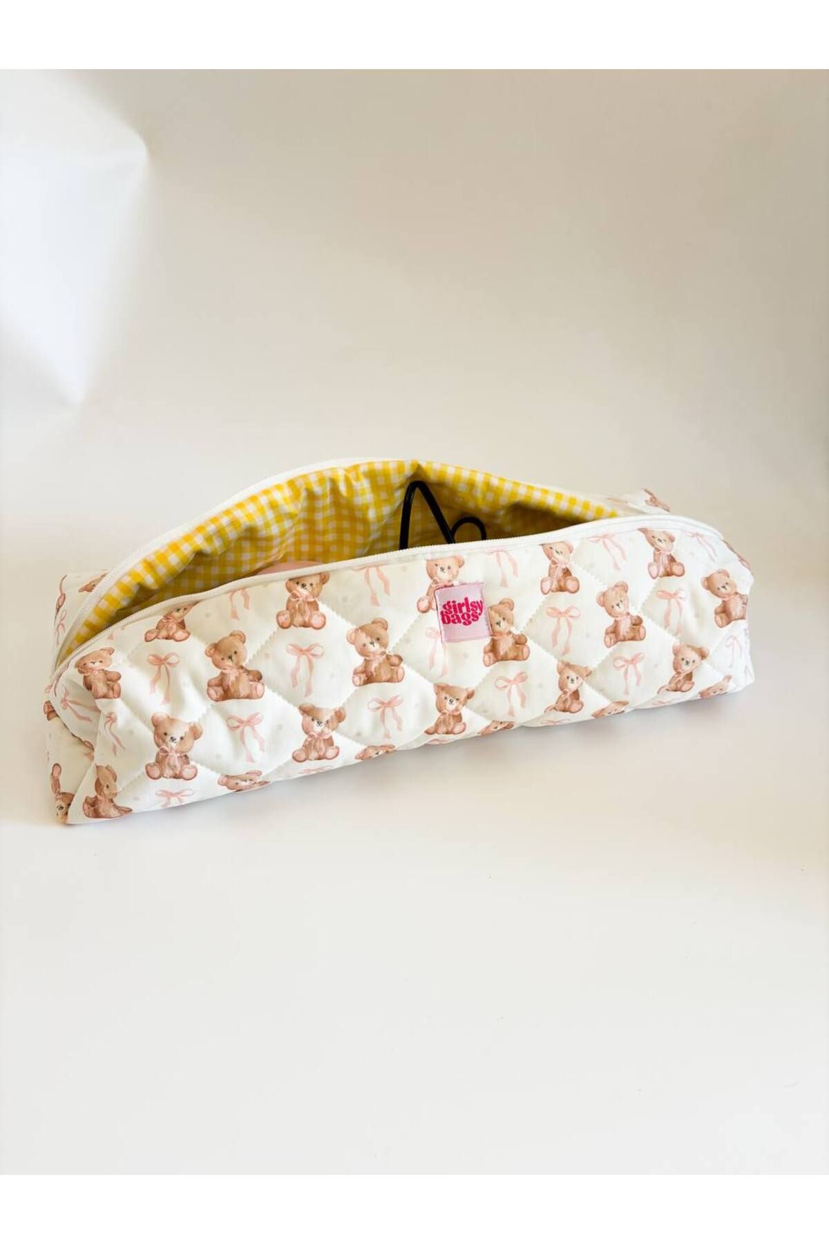 girlsybags Geantă Pentru Îndreptat Clește De Păr Cu Ursuleț Geantă Mare De Călătorie Compatibilă Pentru Airwrap Airstrait - One Size