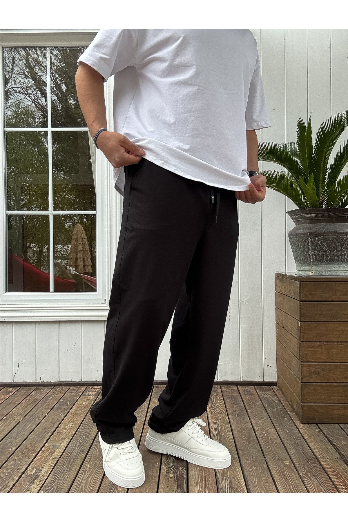 BYBASICMAN-Black Basic Baggy Tracksuit Jj-711 3