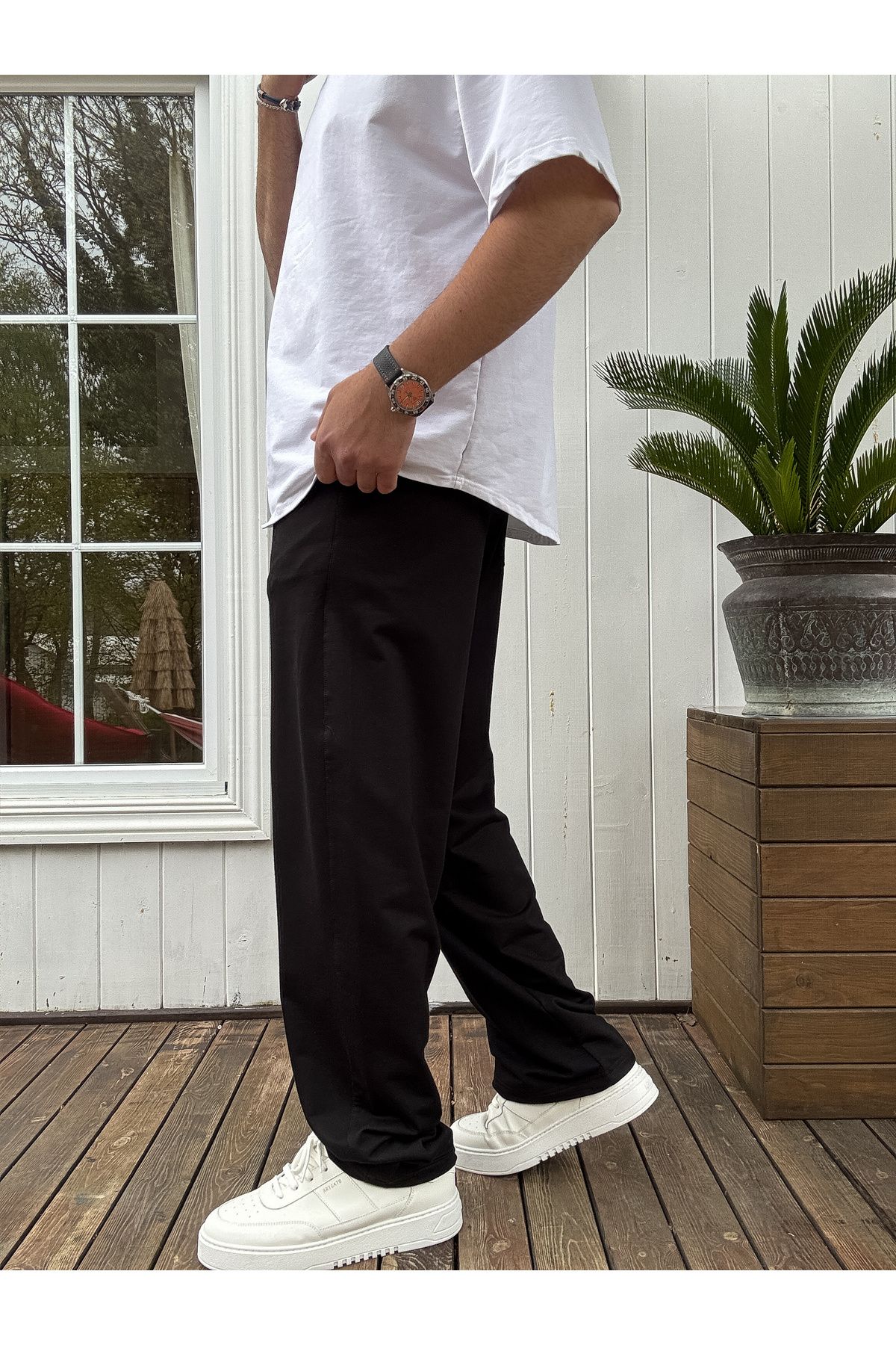BYBASICMAN-Black Basic Baggy Tracksuit Jj-711 6