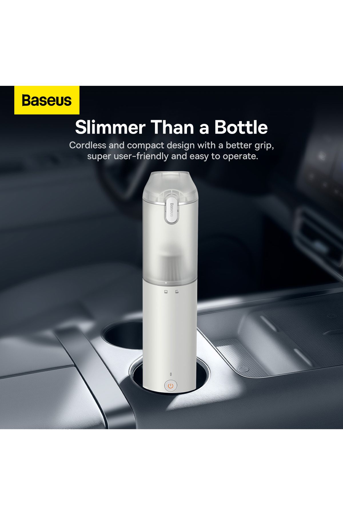 Baseus-Baseus A3 Lite Car Vacuum Cleaner 3-in-1 12000Pa Cordless Air Blower, Inflator & Pump - White 6