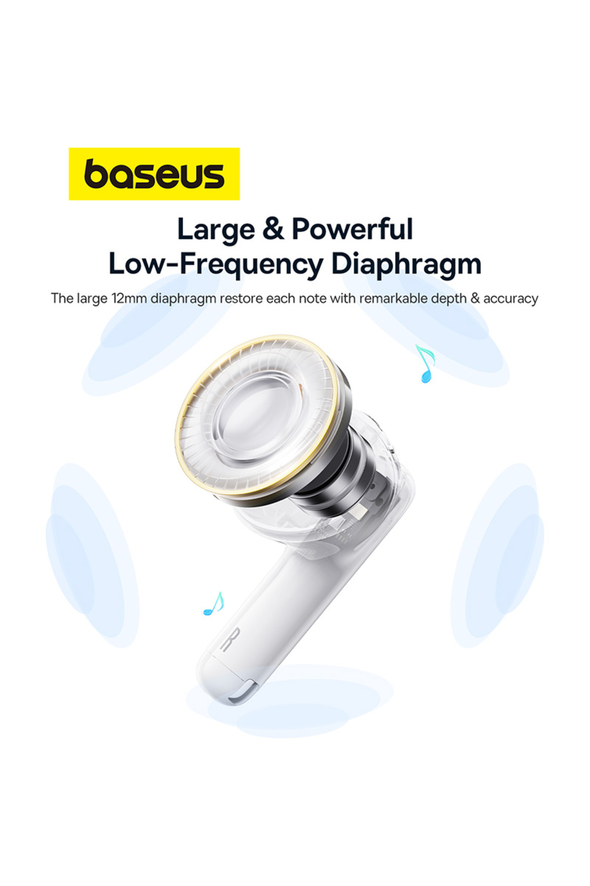Baseus-Bowie E13 Tws Earbuds 12mm Drivers, Bt 5.3, 30h Battery, Low Latency 0.06s - White 6