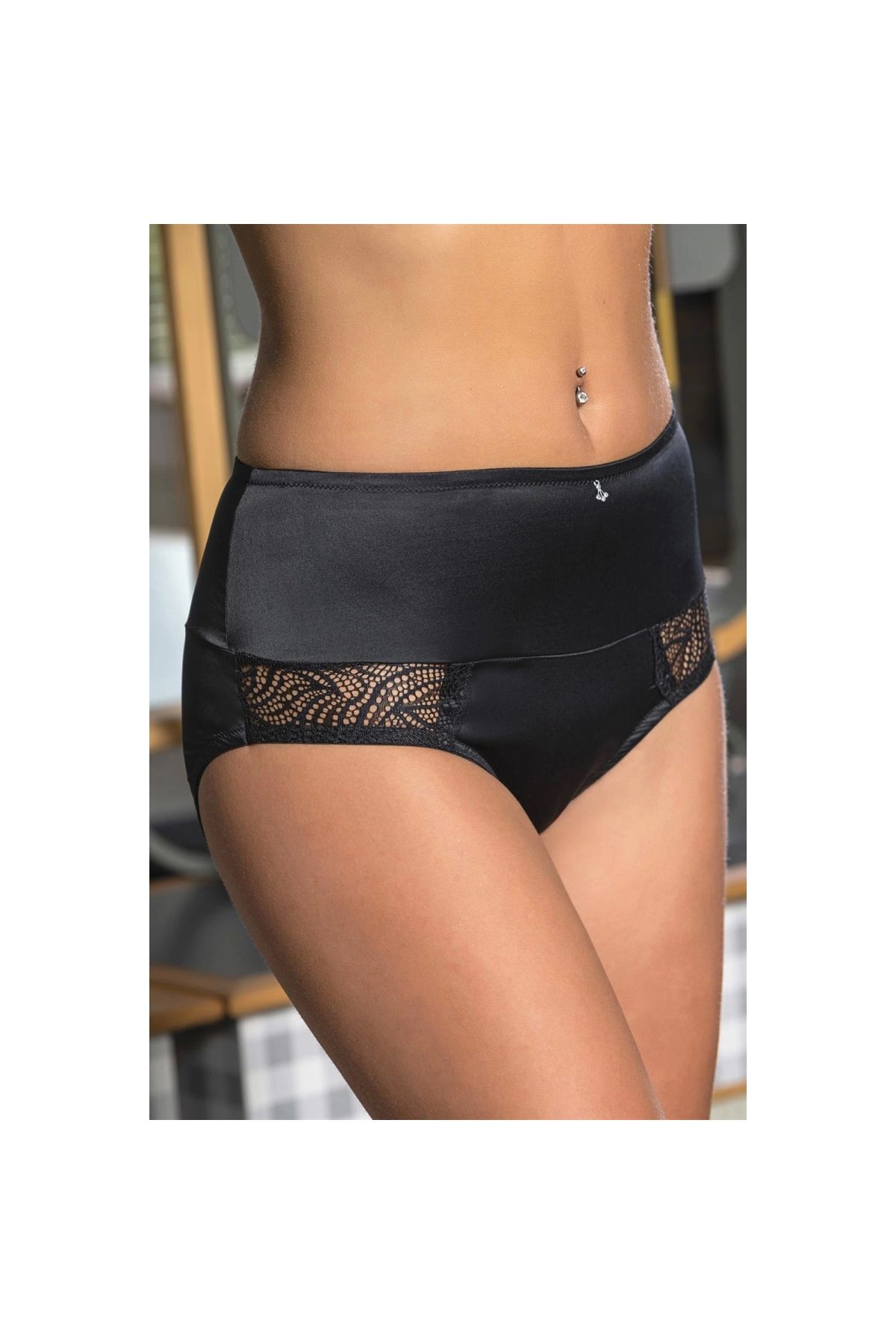 Marsilyan - Yüksek Bel Slip Külot Siyah (MGP21173)