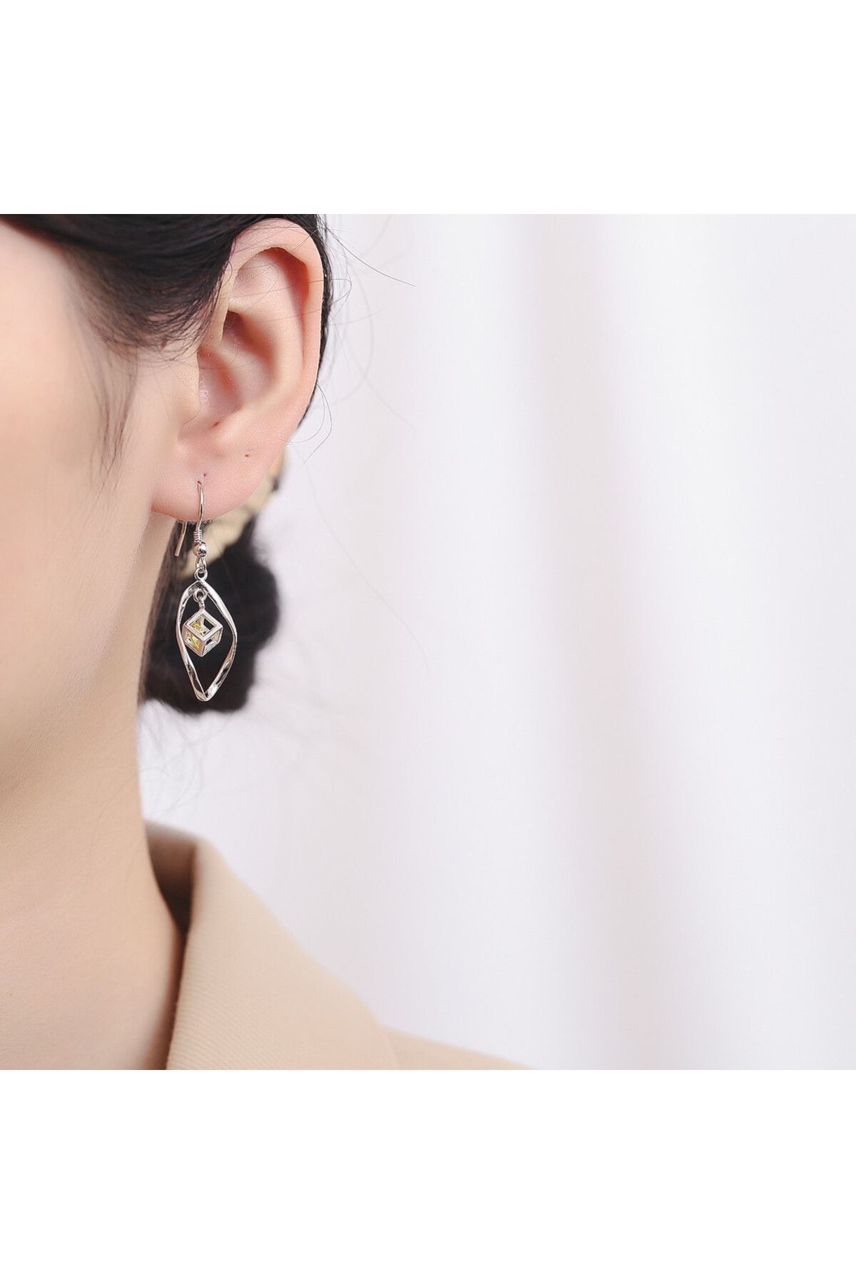delis-925 Silver Earrings, Jw837, Elegant Model, Rhodium Plated 2