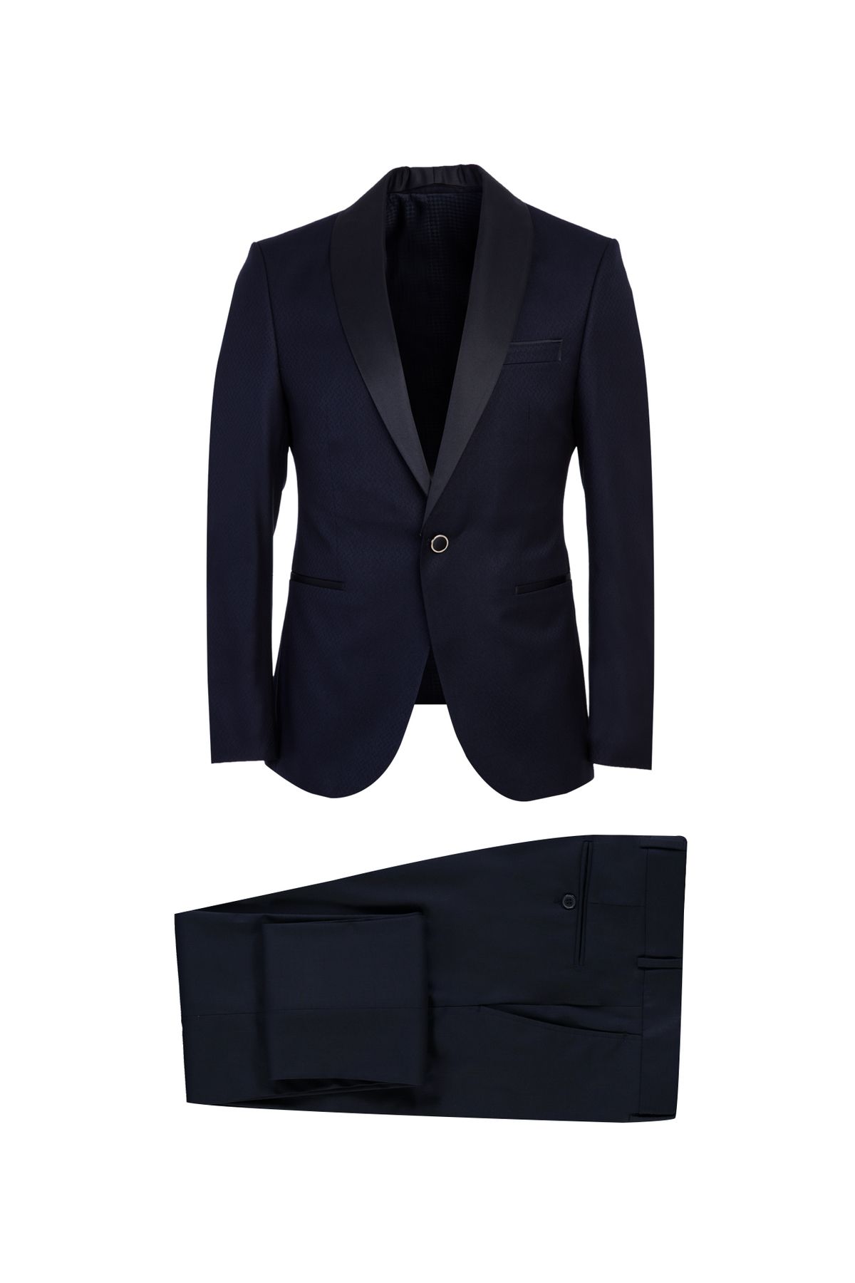 Abdullah Kiğılı Slim Fit Dar Kesim Mono Yaka Smokin & Damatlık