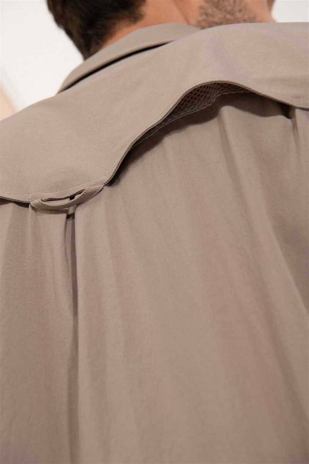 2AS-GABLIN - Ανδρικό Lycra Sweat Wicking - Μπεζ πουκάμισο εξωτερικού χώρου Quick Dry - 2ASGBL0303 7