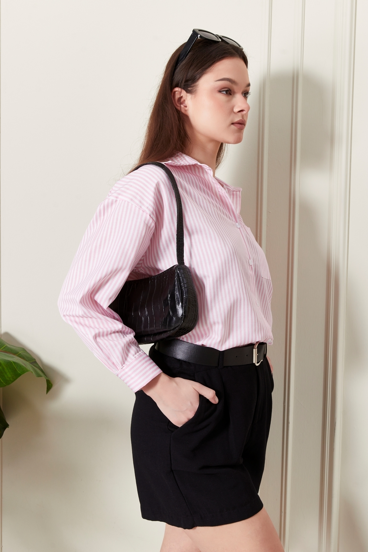 Jack Morino  Çizgili Oversize Kadın Gömlek - Görsel 2