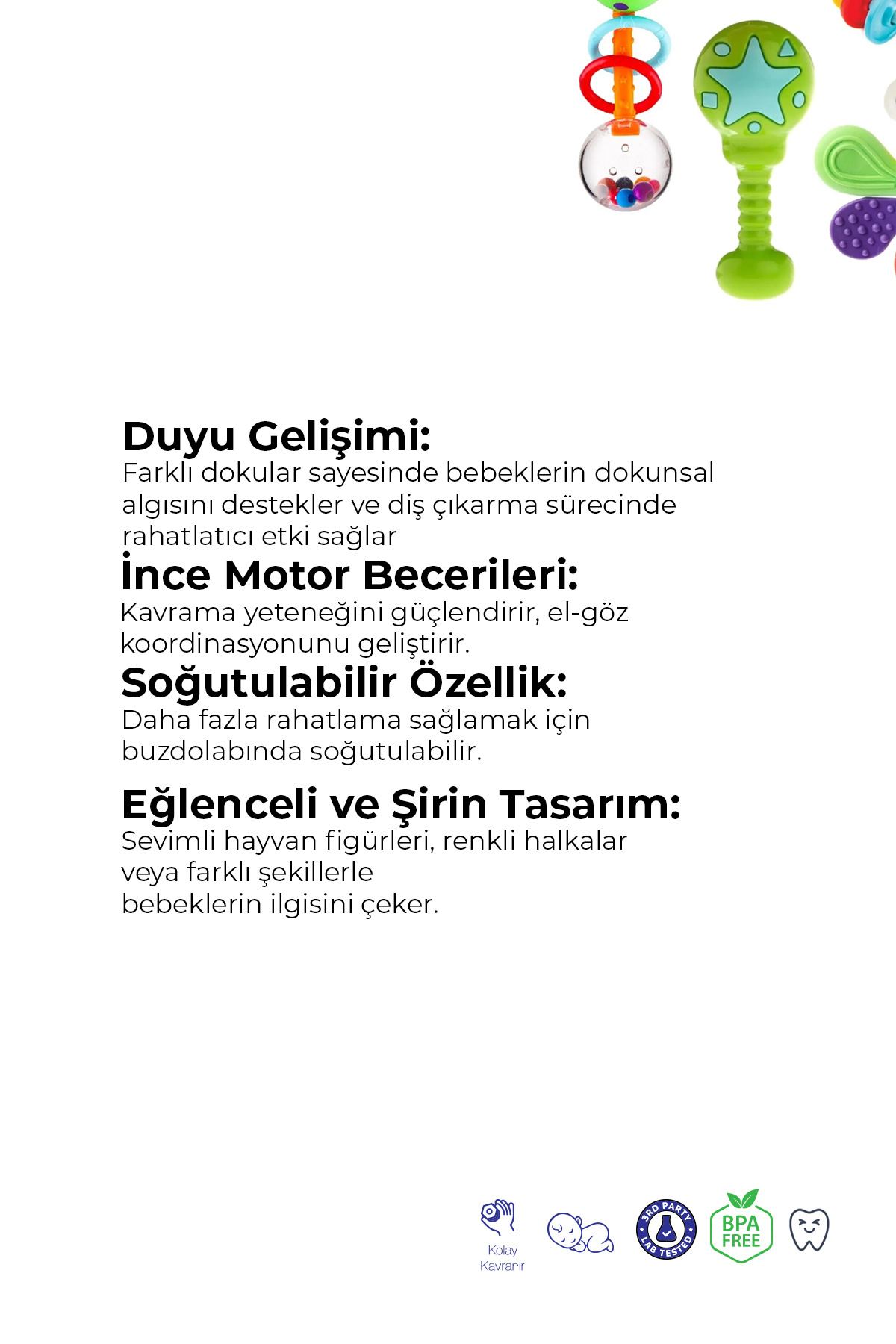 Kiki Bebeğimin Ilk Çıngırakları 4'lü Çıngırak & Dişlik Seti fotoğrafı 2 (önizleme)