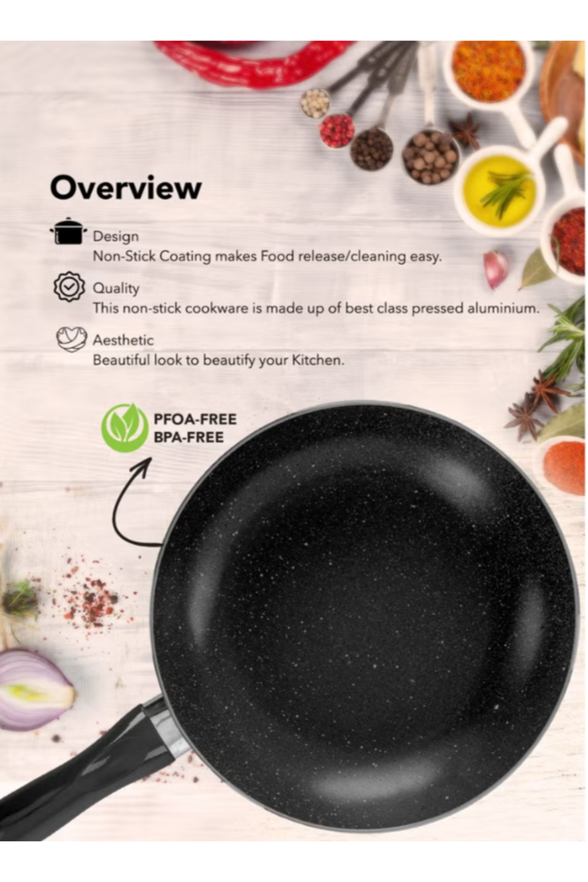 GRANDİ طقم أواني غير لاصقة من 9 قطع من الألومنيوم المقاوم للصدأ، رمادي، 24+20+24+18 سم