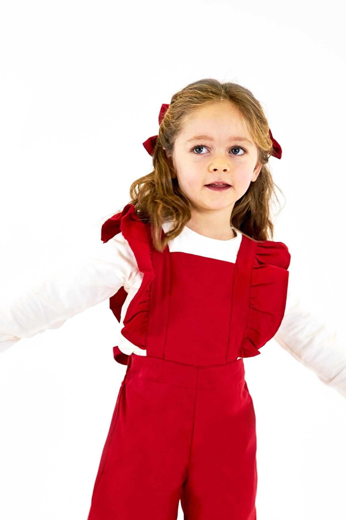 Catz Kids Kırmızı Gabardin Doa Tulum + 2 Toka fotoğrafı 3 (önizleme)