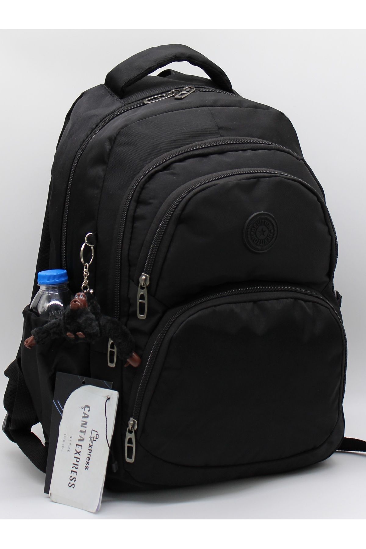 Bevitton-Waterproof Fabric Unixes School Bag - Black 1