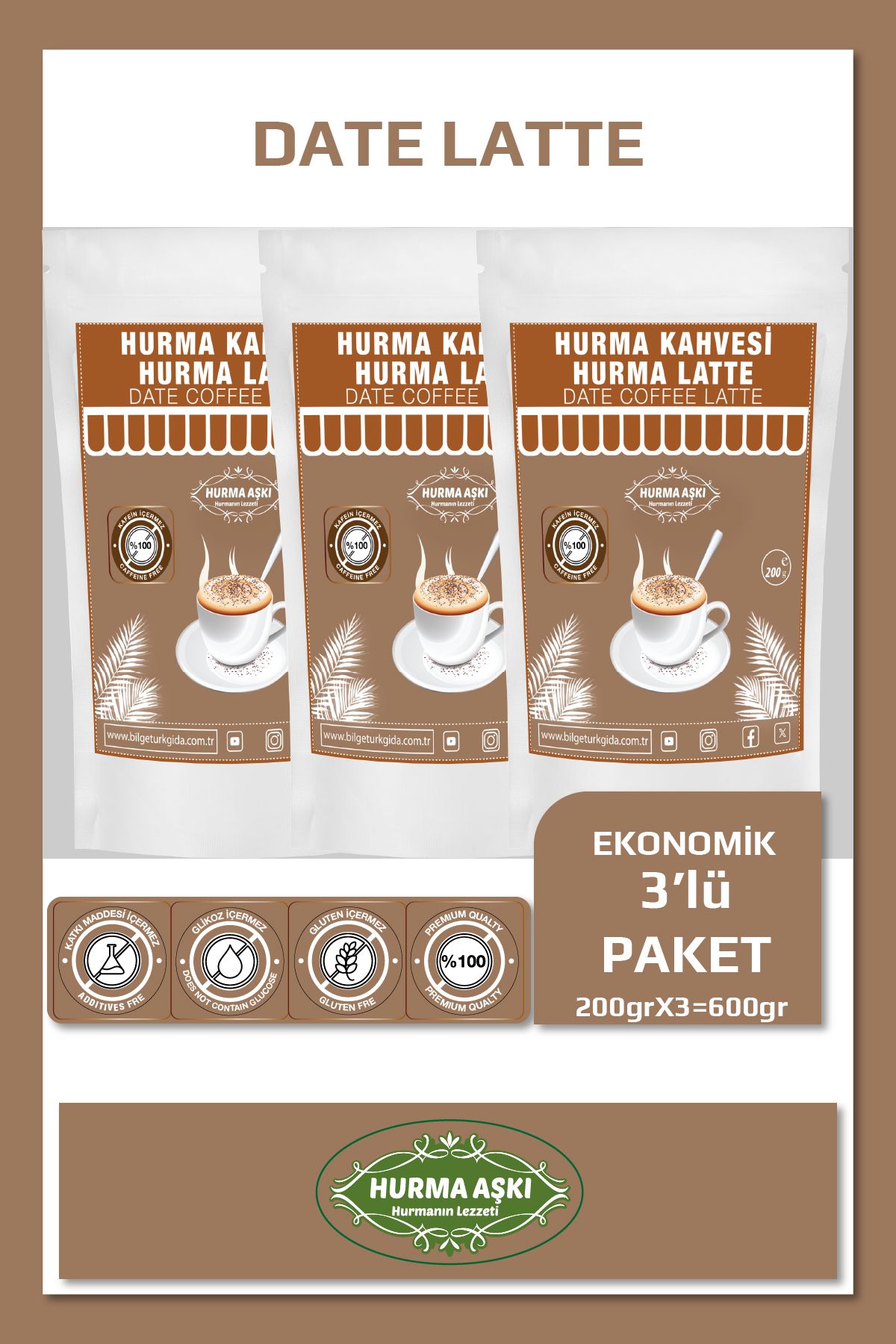 Hurma Aşkı Hurma Latte 200grx3=600gr