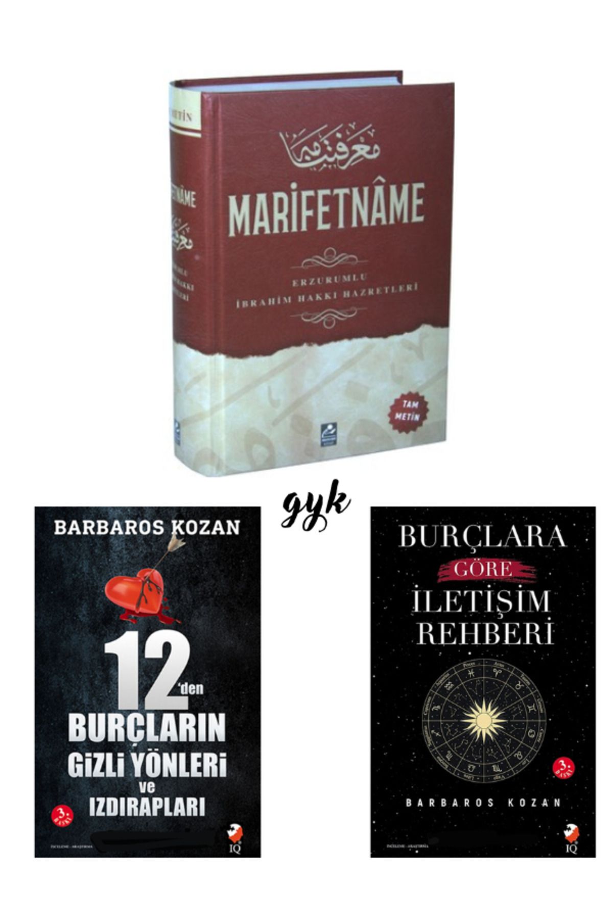 IQ Kültür Sanat Yayıncılık Marifetname-12'den Burçların Gizli Yönleri ve Izdırapları-Burçlara Göre İletişim Rehberi 3'lü SET