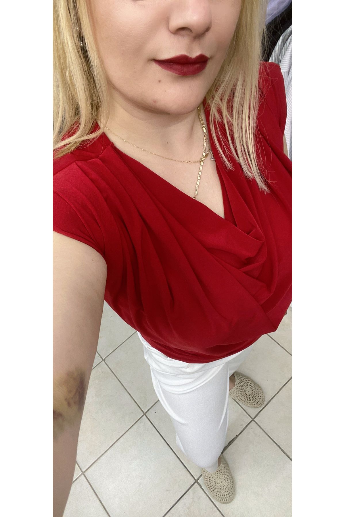 TUBA TOPTAŞ-Padded Sandy Degaje Bluz 2