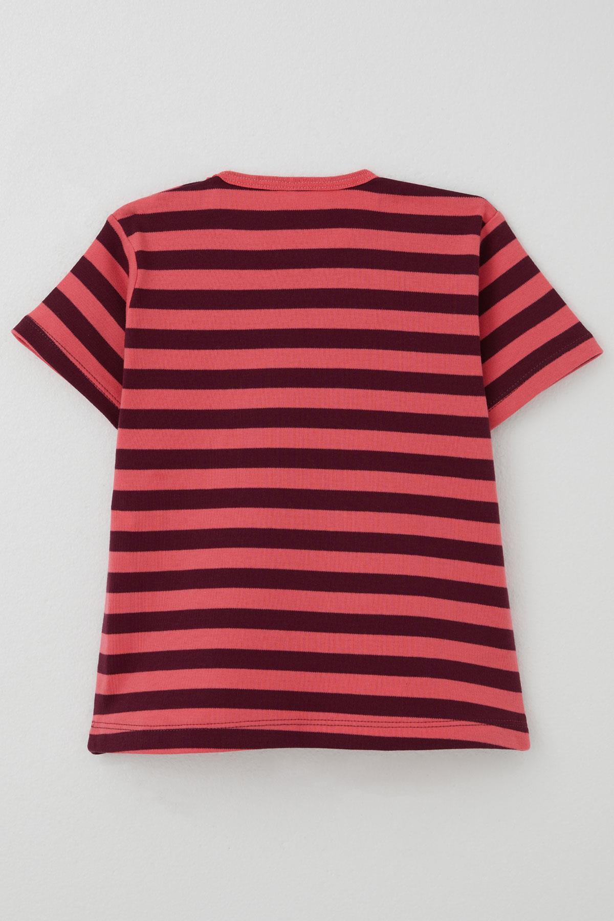 Breeze Kız Çocuk Tişört Patlı Çizgili 1-4 Yaş, Mercan fotoğrafı 2 (önizleme)