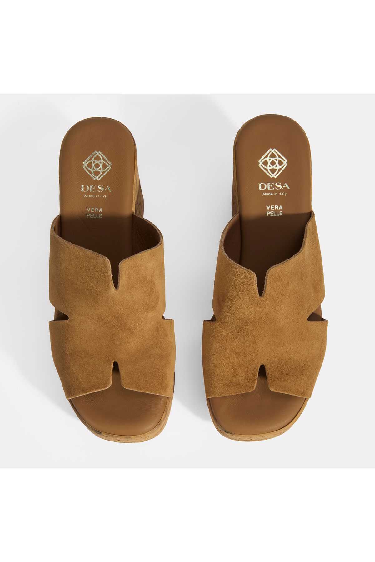 Desa-Women's Tan Suede Heeled Slippers 6
