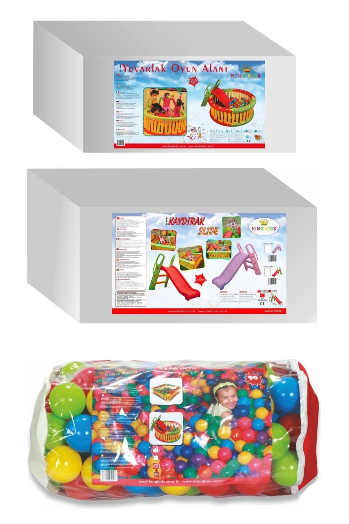 MUPARK Yuvarlak - Top Havuzu Tam Set - Küçük Çocuk Kaydırak - Top Havuzu Topları - Top Havuzu - Oyun Alanı fotoğrafı 4 (önizleme)