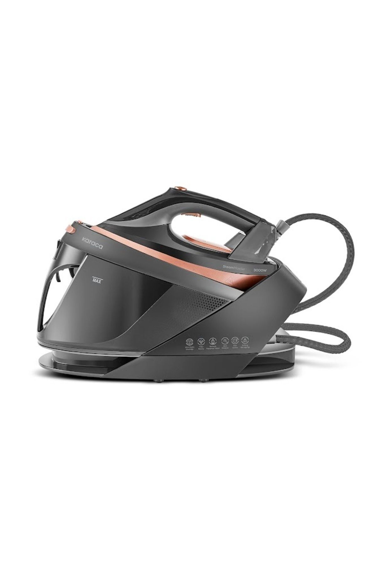 Karaca Vantuz Steammaster Buhar Kazanlı Ütü Black Rose 3000 W