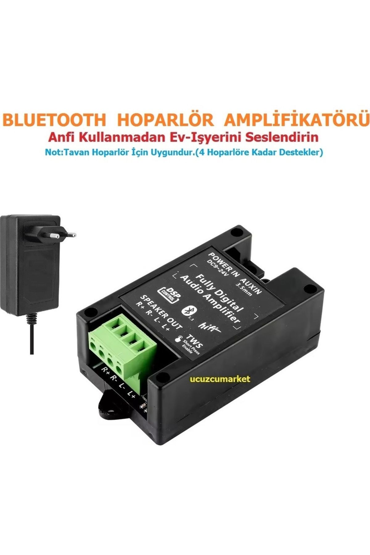 Uygun Amplifikatör Bluetooth Hoparlör Amplifikatör(Tavan Hoparlör için Uygun-4 Hoparlöre Kadar Bağlanır)