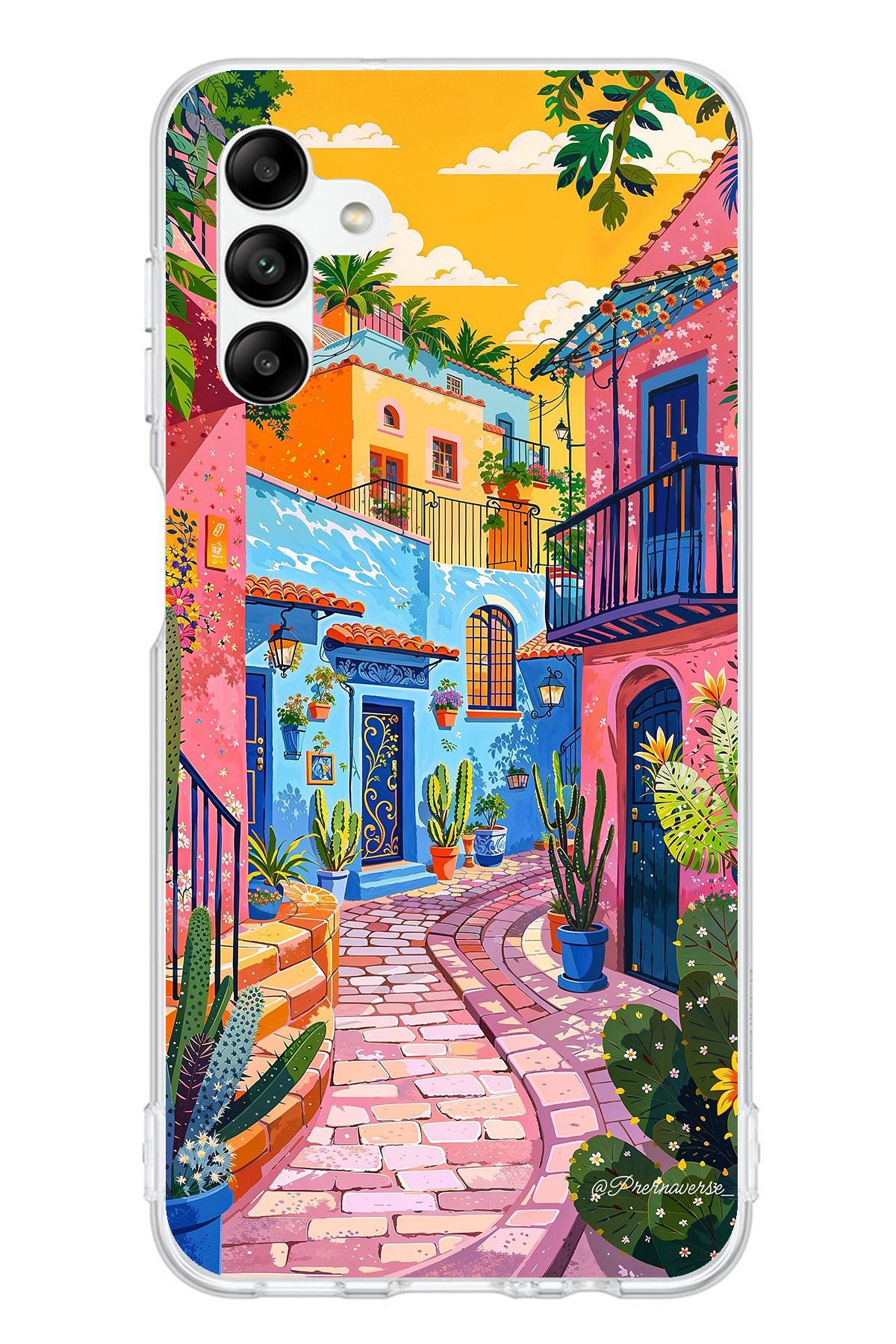TechTree Samsung Galaxy A04s Uyumlu Renkli Sanat Sokak Silikon Kılıf